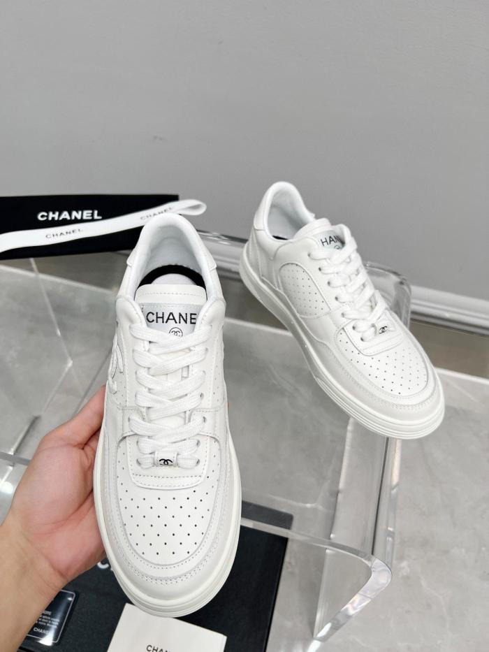 CHANEL Low top Skateboard Shoes White