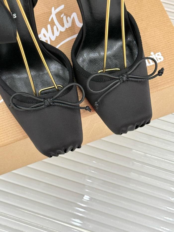 Christian Louboutin 100mm Cassia Ribbon lace Square toe Heeled Pumps