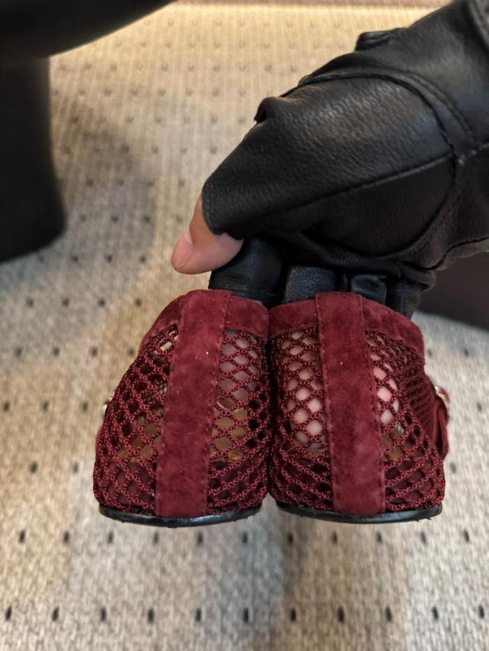 Flat Mary Jane Shoes Women's Red