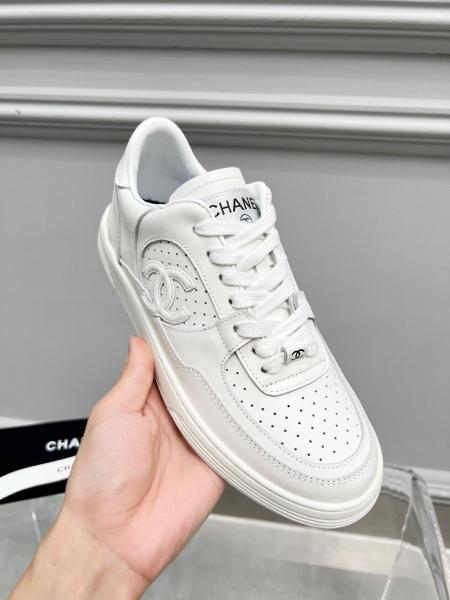 CHANEL Low top Skateboard Shoes White
