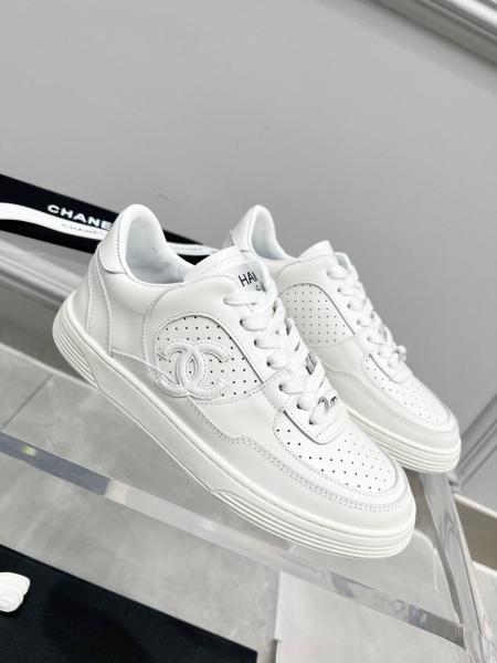 CHANEL Low top Skateboard Shoes White