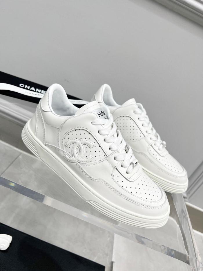 CHANEL Low top Skateboard Shoes White