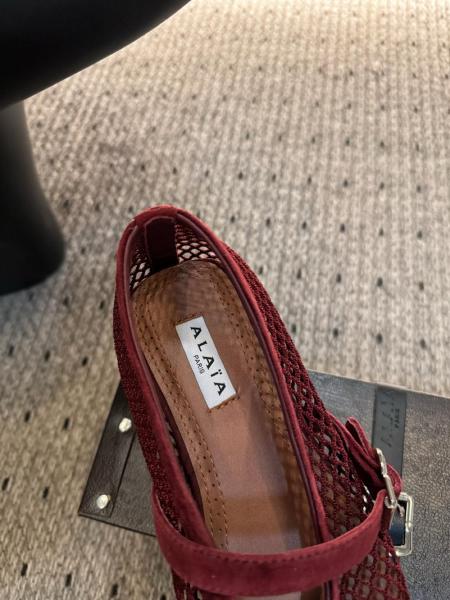 Flat Mary Jane Shoes Women's Red