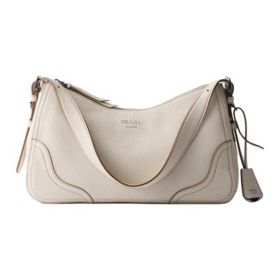 PRADA Aimee Deerskin Shoulder Bag Large Women's Beige 1BC280_2HIK_F0K74_V_OOO size L36cm W11cm H20cm