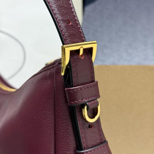 PRADA Aimee Cow Leather Handbag, Shoulder Bag Medium Women's Burgundy 1BC229_2CYS_F04XV_V_LVM size L31cm W10cm H18cm 