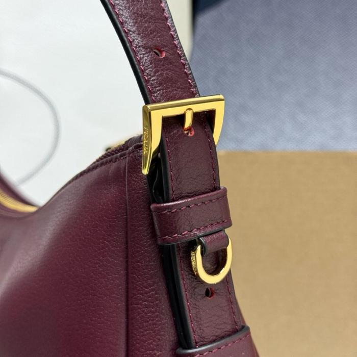 PRADA Aimee Cow Leather Handbag, Shoulder Bag Medium Women's Burgundy 1BC229_2CYS_F04XV_V_LVM size L31cm W10cm H18cm 
