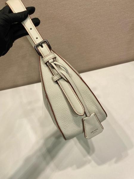 PRADA Aimee Deerskin Shoulder Bag Large Women's Beige 1BC280_2HIK_F0K74_V_OOO size L36cm W11cm H20cm