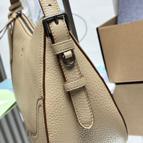 PRADA Deerskin Shoulder Bag Large Women's Sandy Beige 1BC280_2HIK_F0036 size L36cm W11cm H20cm