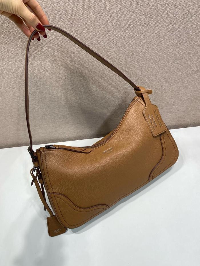 PRADA Deerskin Shoulder Bag Large Women's Caramel 1BC280_2HIK_F098L_V_OOO size L36cm W11cm H20cm