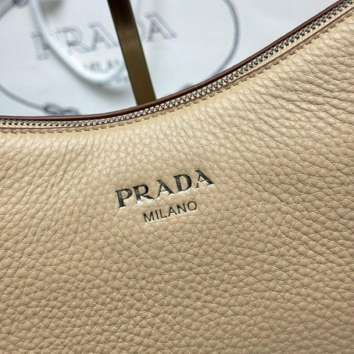 PRADA Deerskin Shoulder Bag Large Women's Sandy Beige 1BC280_2HIK_F0036 size L36cm W11cm H20cm