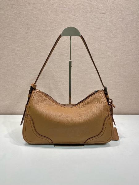 PRADA Deerskin Shoulder Bag Large Women's Caramel 1BC280_2HIK_F098L_V_OOO size L36cm W11cm H20cm