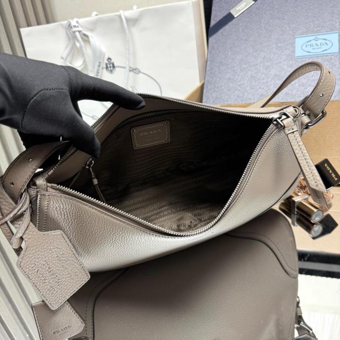 PRADA Deerskin Shoulder Bag Large Women's Clay 1BC280_2HIK_F0572_V_OOO size L36cm W11cm H20cm