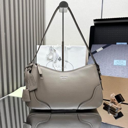 PRADA Deerskin Shoulder Bag Large Women's Clay 1BC280_2HIK_F0572_V_OOO size L36cm W11cm H20cm