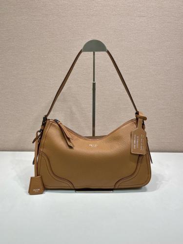 PRADA Deerskin Shoulder Bag Large Women's Caramel 1BC280_2HIK_F098L_V_OOO size L36cm W11cm H20cm