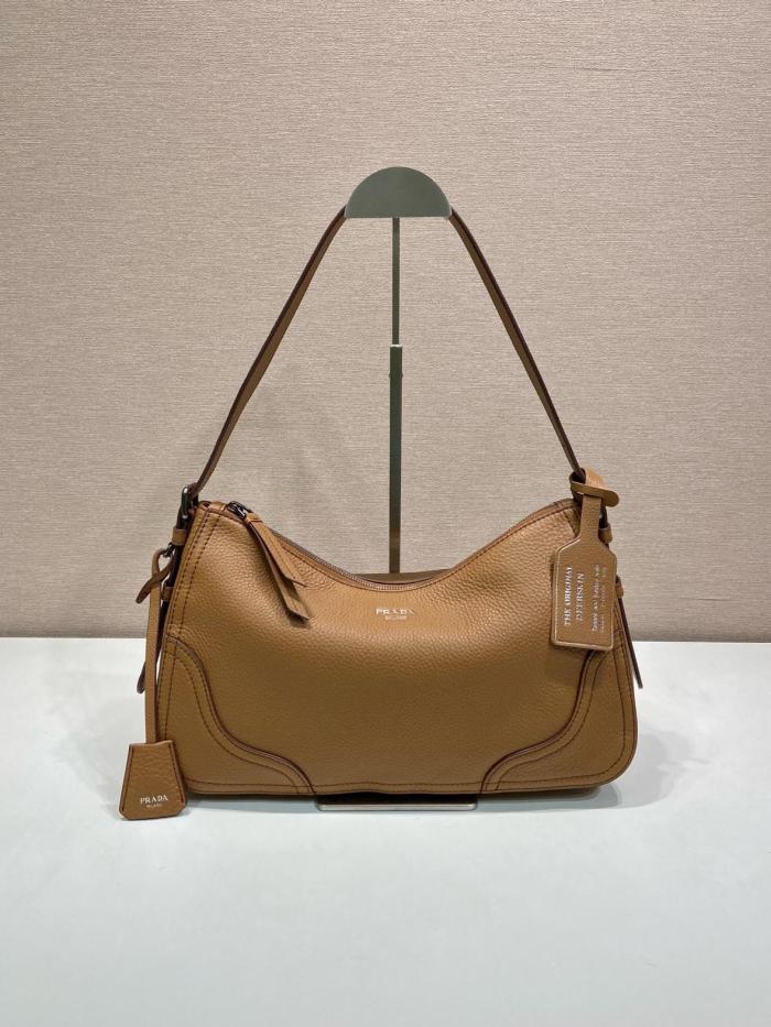 PRADA Deerskin Shoulder Bag Large Women's Caramel 1BC280_2HIK_F098L_V_OOO size L36cm W11cm H20cm