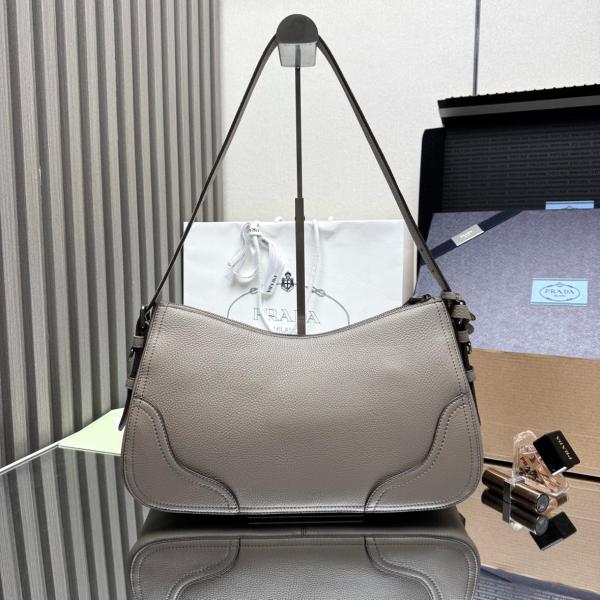 PRADA Deerskin Shoulder Bag Large Women's Clay 1BC280_2HIK_F0572_V_OOO size L36cm W11cm H20cm