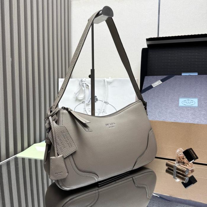 PRADA Deerskin Shoulder Bag Large Women's Clay 1BC280_2HIK_F0572_V_OOO size L36cm W11cm H20cm