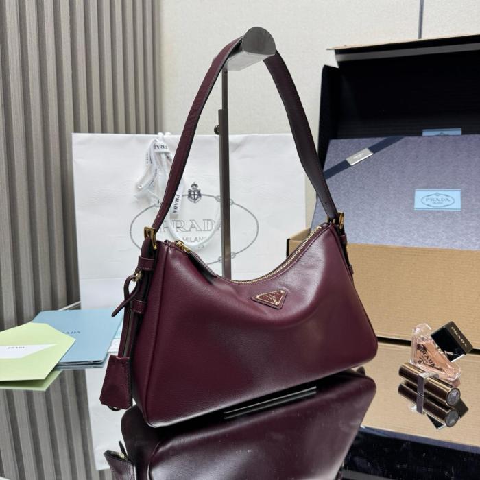 PRADA Aimee Cow Leather Handbag, Shoulder Bag Medium Women's Burgundy 1BC229_2CYS_F04XV_V_LVM size L31cm W10cm H18cm 