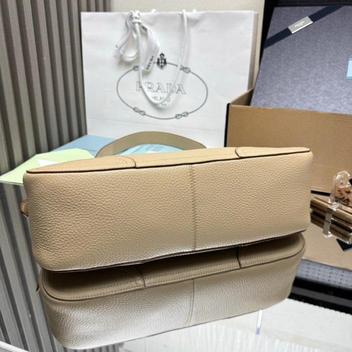 PRADA Deerskin Shoulder Bag Large Women's Sandy Beige 1BC280_2HIK_F0036 size L36cm W11cm H20cm