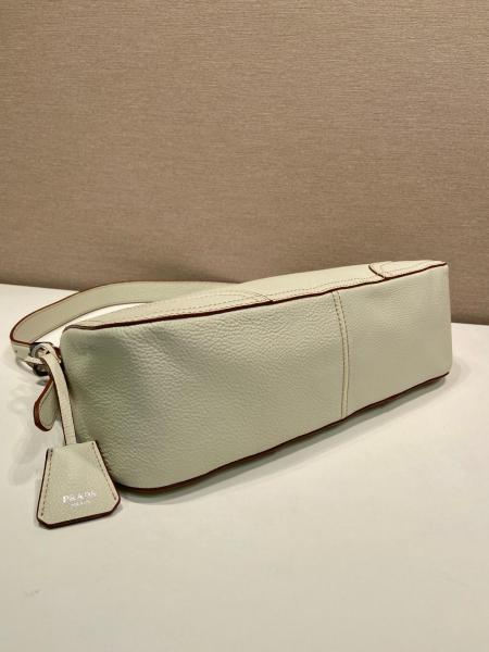 PRADA Aimee Deerskin Shoulder Bag Large Women's Beige 1BC280_2HIK_F0K74_V_OOO size L36cm W11cm H20cm