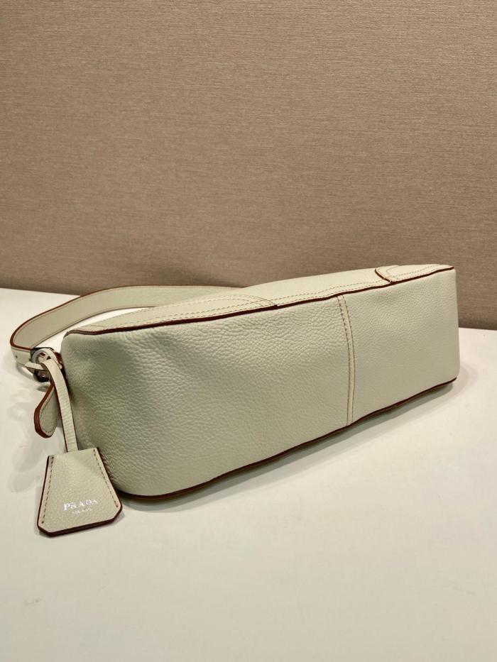 PRADA Aimee Deerskin Shoulder Bag Large Women's Beige 1BC280_2HIK_F0K74_V_OOO size L36cm W11cm H20cm