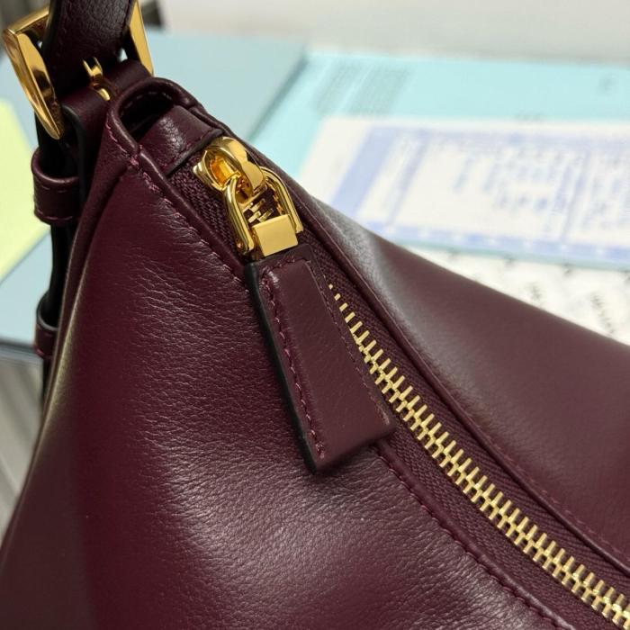 PRADA Aimee Cow Leather Handbag, Shoulder Bag Medium Women's Burgundy 1BC229_2CYS_F04XV_V_LVM size L31cm W10cm H18cm 