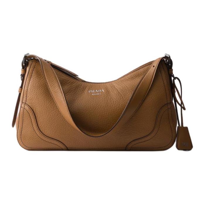 PRADA Deerskin Shoulder Bag Large Women's Caramel 1BC280_2HIK_F098L_V_OOO size L36cm W11cm H20cm