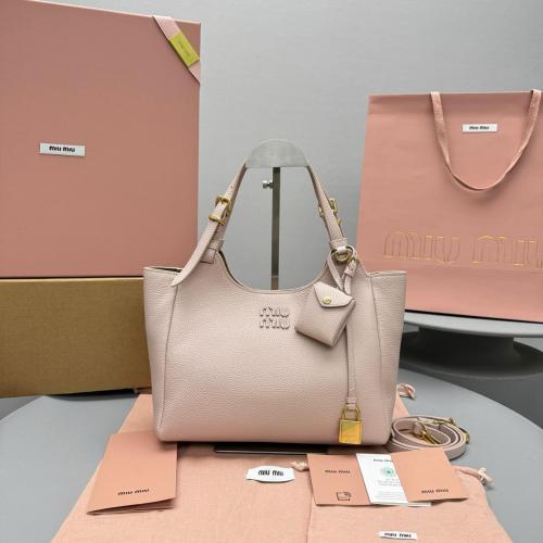 MIU MIU Leather Handbag Regular Women's Beige 5BA304_VOOO_2IFLF_0_5C2 size L25.5m W13cm H20cm