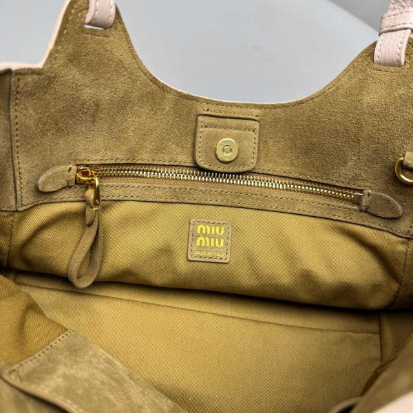 MIU MIU Leather Handbag Regular Women's Beige 5BA304_VOOO_2IFLF_0_5C2 size L25.5m W13cm H20cm