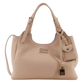 MIU MIU Leather Handbag Regular Women's Beige 5BA304_VOOO_2IFLF_0_5C2 size L25.5m W13cm H20cm