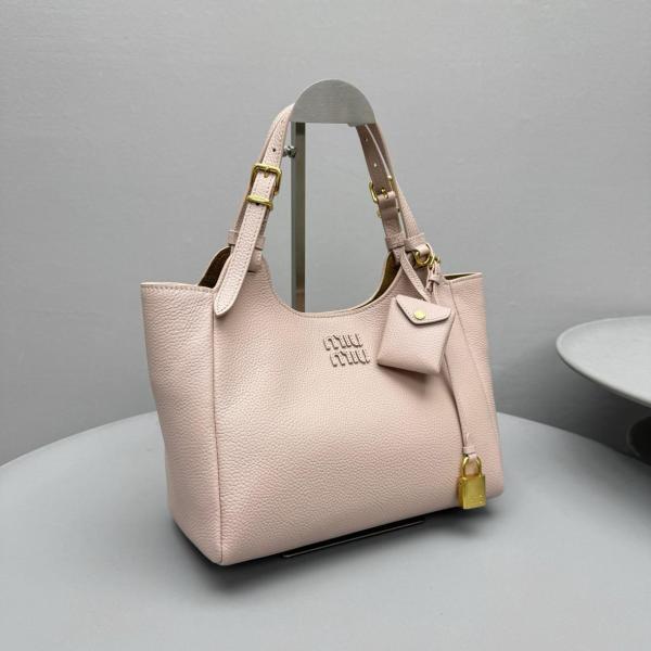 MIU MIU Leather Handbag Regular Women's Beige 5BA304_VOOO_2IFLF_0_5C2 size L25.5m W13cm H20cm