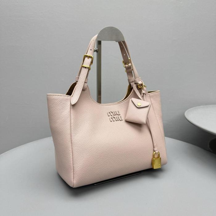 MIU MIU Leather Handbag Regular Women's Beige 5BA304_VOOO_2IFLF_0_5C2 size L25.5m W13cm H20cm