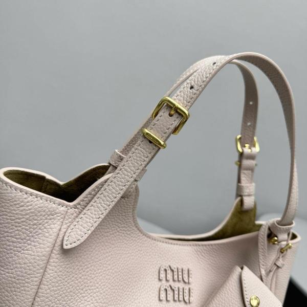 MIU MIU Leather Handbag Regular Women's Beige 5BA304_VOOO_2IFLF_0_5C2 size L25.5m W13cm H20cm
