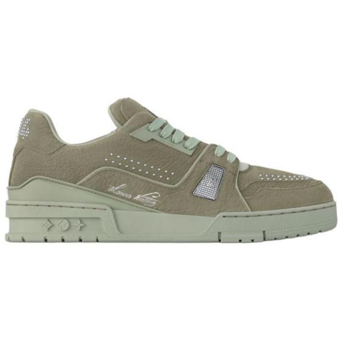 LOUIS VUITTON Trainer 2025 Early Spring Men's Collection Low top Skateboard Shoes Green