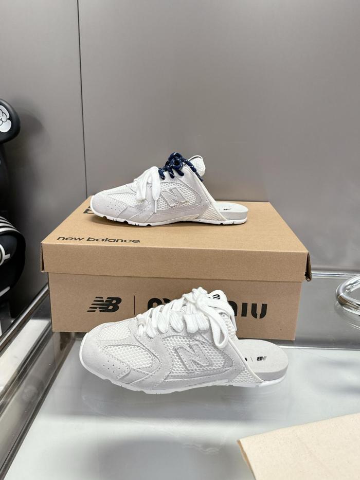 New Balance x MIU MIU Closed Toe Slippers Women's white