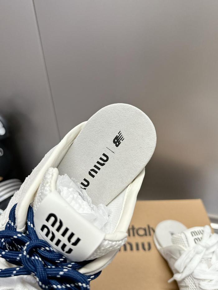 New Balance x MIU MIU Closed Toe Slippers Women's white