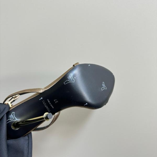 TOM FORD Leather One Strap Sandals 10.5cm Women's Gold