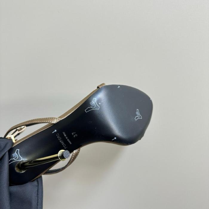 TOM FORD Leather One Strap Sandals 10.5cm Women's Gold