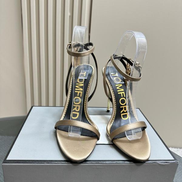 TOM FORD Leather One Strap Sandals 10.5cm Women's Gold
