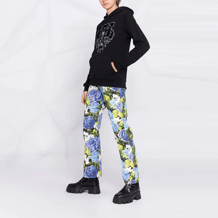 KENZO Sweatshirts Men's Black Hooded Moderate Regular