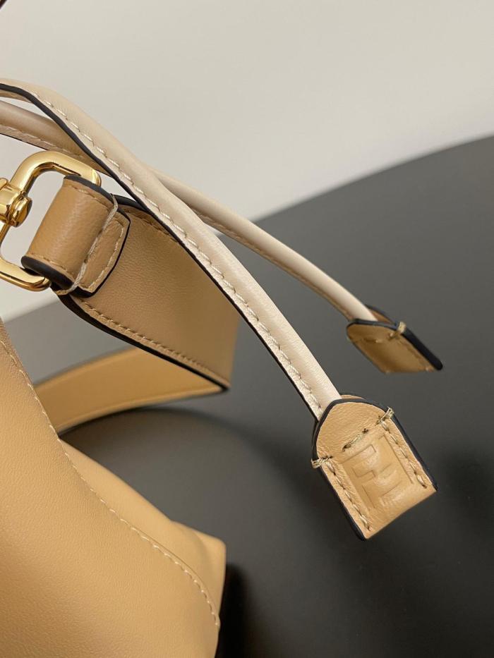 FENDI Baguette Nappa Leather Crossbody Bag, Shoulder Bag Medium Women's Beige 8BR833-AQ0D-F19P8 size L26.5*W8.5*H18cm