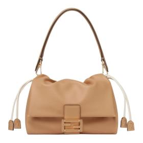 FENDI Baguette Nappa Leather Crossbody Bag, Shoulder Bag Medium Women's Beige 8BR833-AQ0D-F19P8 size L26.5*W8.5*H18cm