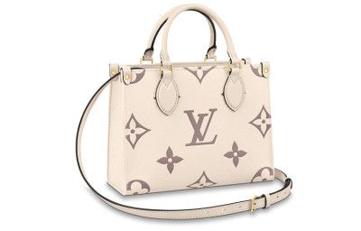 LOUIS VUITTON Onthego Pm Creme/Bois De Rose M45654 size L25*W11.5*H19cm