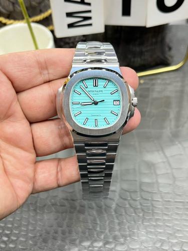 PATEK PHILIPPE NAUTILUS Automatic Mechanical Movement Unisex Watch 40mm Blue Dial