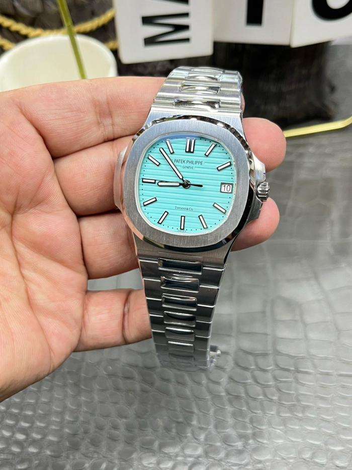 PATEK PHILIPPE NAUTILUS Automatic Mechanical Movement Unisex Watch 40mm Blue Dial