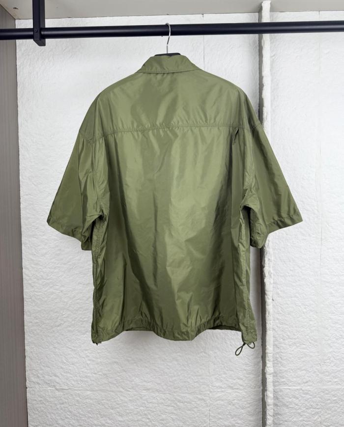 PRADA Short Sleeve Light Re Nylon Shirt Men's Green