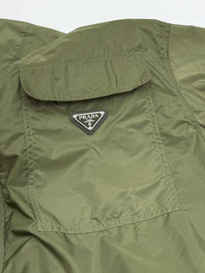 PRADA Short Sleeve Light Re Nylon Shirt Men's Green