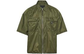 PRADA Short Sleeve Light Re Nylon Shirt Men's Green