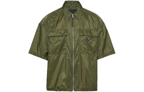 PRADA Short Sleeve Light Re Nylon Shirt Men's Green