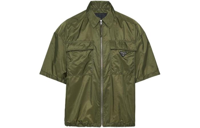 PRADA Short Sleeve Light Re Nylon Shirt Men's Green
